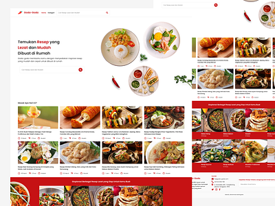 Goda-Goda - Recipe Finder Website design figma food recipe ui uidesign uiux user user experience user interface ux website