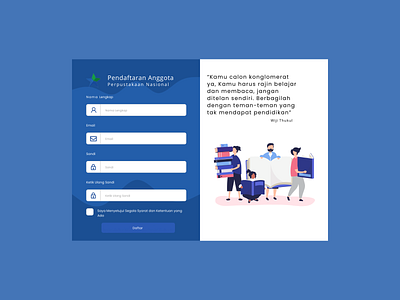 Sign Up User Interface For Library Member design figma form library sign up signup ui uidesign uiux user experience user experience design user experience ux user interface userinterface ux web website website design