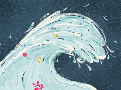 Wave book illustration children book children book illustration digital illustration illustration nature sea star under the sea wacom water