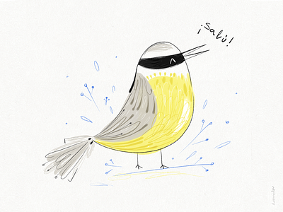 Great kiskadee - Bless you! animal bird bird illustration design digital art digital illustration illustration nature wacom wacom intuos yellow