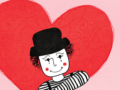 ¿Un Mimo? heart illustration love mime red valentine