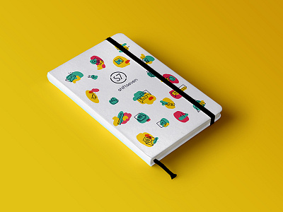 S7 notebook brand branding color digital illustration notebook seven shift shiftseven spot talk