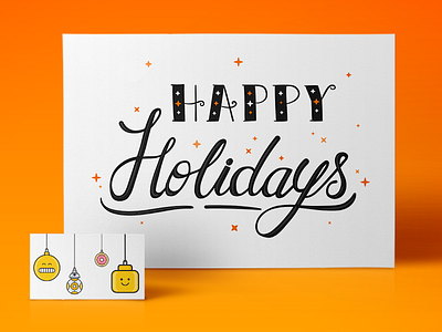 Happy Holidays from the sky! bb8 card donut emoji gift handmade holidays illustration lego lettering paper stars