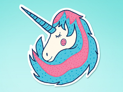 Unicorn sticker fantasy illustration magic sticker stickermule unicorn