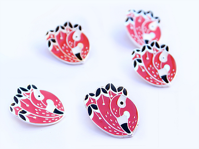 Flamingo - enamel pin serie accesorie animal bird enamel fashion flamingo illustration pin pink silver