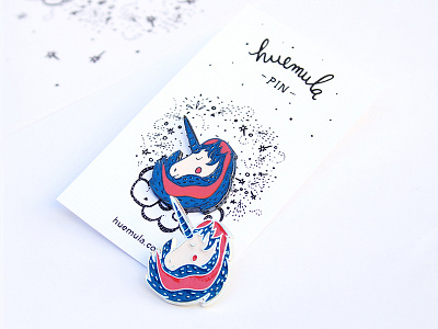 Unicorn enamel pin accesorie clouds color enamel enamel pin fantasy illustration packaging pin unicorn