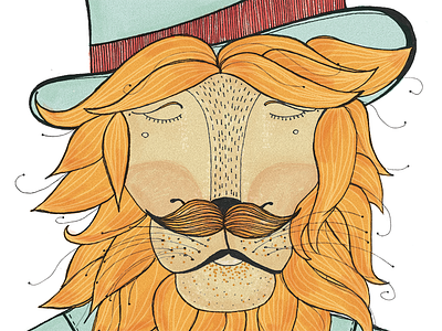 Sir Lion animal brushes character character design illustration lion portrait wacom
