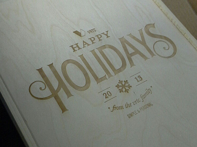 Happy Holidays-Wood Box engraving graphicdesign typography wood