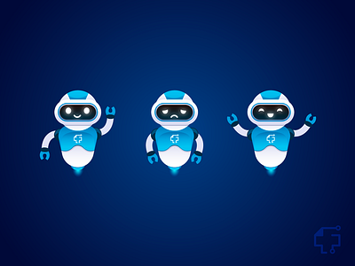 Bots bot character illustration moods robot vector