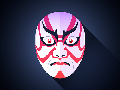 Kabuki Mask face illustration kabuki mask vector
