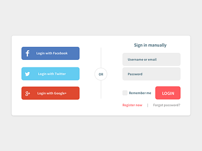 Social login widget download facebook free google login sketch social twitter ui