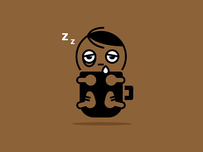 Coffee Hugger blues chocolate coffee illustration sleepy