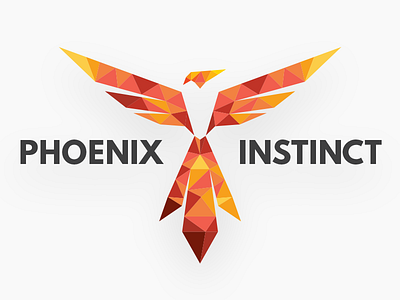 Phoenix Instinct bird branding fire geometry identity logo phoenix shape sharp triangle warm