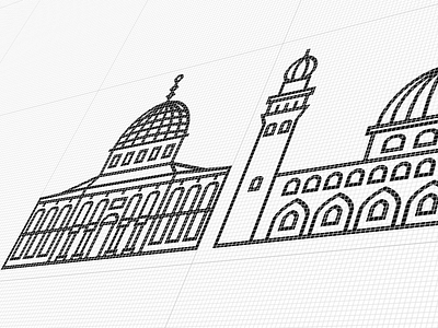Landmark icons dome icon jerusalem landmark middle east mosque pixel