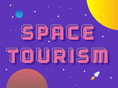 Space Tourism creative market earth effect galaxy moon orbit plane shuttle space stars text tourism