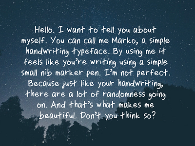 Marko Handwriting Typeface