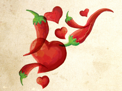 Chilli Love chili chilli heart illustration nandos south africa