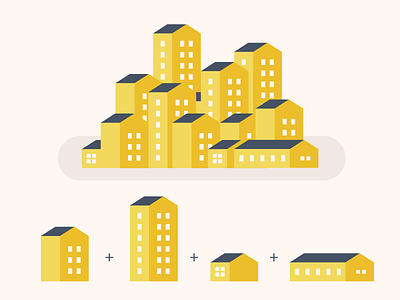 Flat Map Kit apartment block build building flat house illustration kit location map simple vector