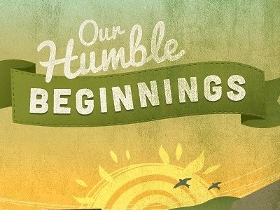 Our Humble Beginnings II green illustration nandos ribbon sun sunrise texture vintage