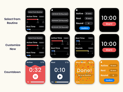 Day 14 Countdown Timer (Apple Watch) apple watch countdown timer dailyui fitness app illustration interactiondesign ios scrolling sketch ui ux vector watchos