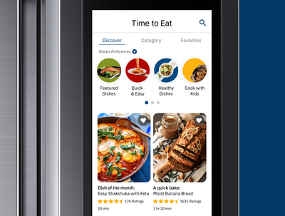Time to Eat - a Samsung Family Hub app design design smartfridge ui ux