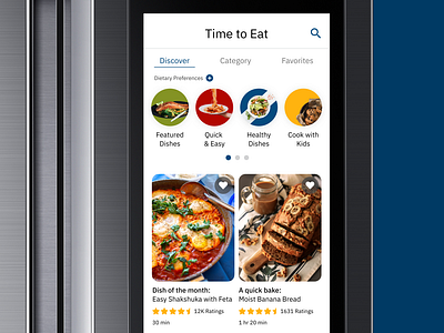 Time to Eat - a Samsung Family Hub app design design smartfridge ui ux