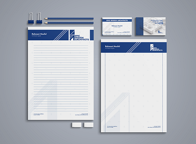 Epic Design Architects Stationery and Branding architect logo architectural design architecture architecure branding epic logo geometric logo office stationery design
