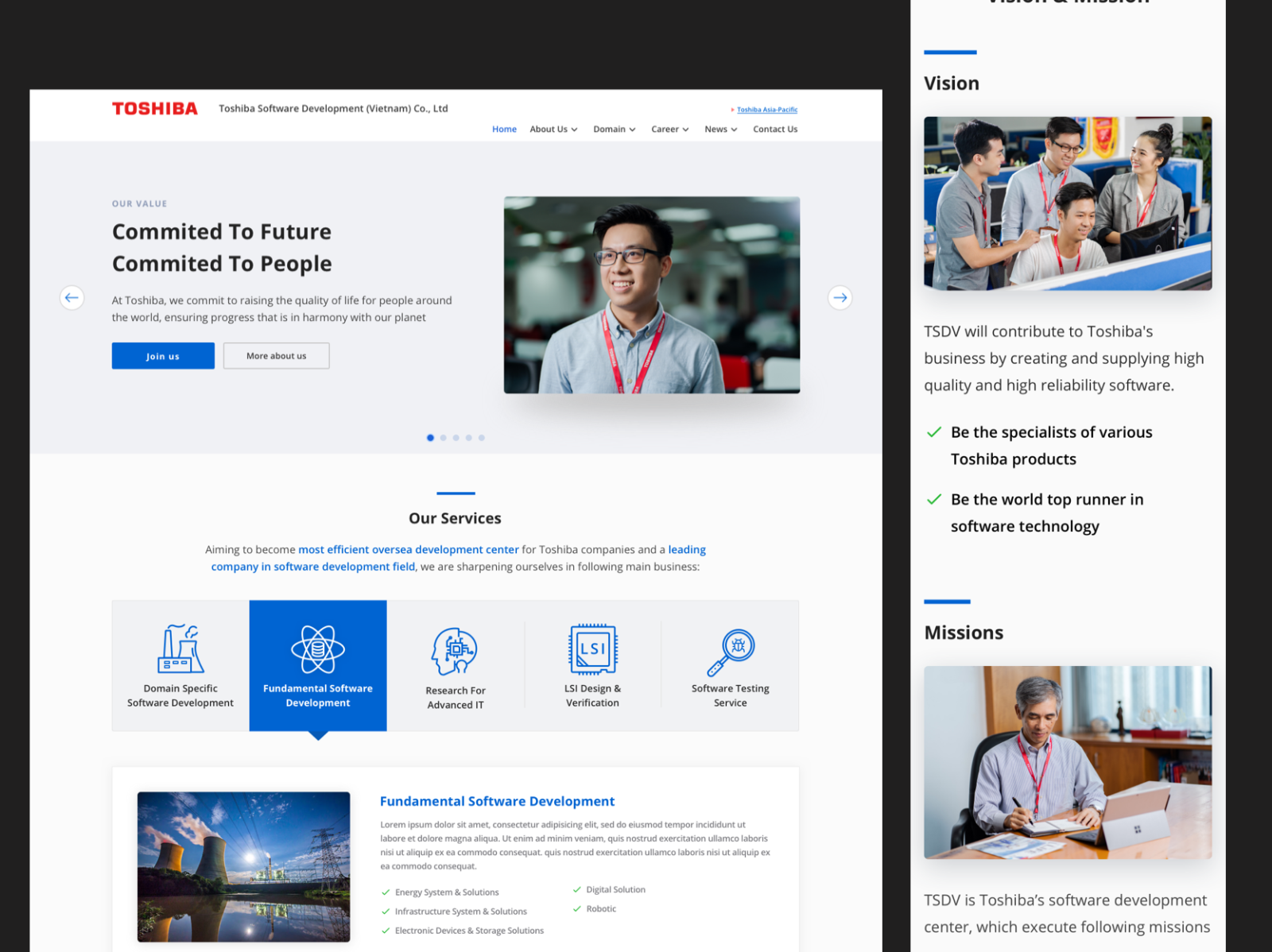 Toshiba site by Tung Vu on Dribbble