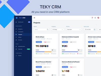 Teky CRM erp redesign uiux web app