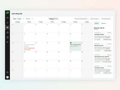 Customer service calendar calendar chat saas ui ux web app