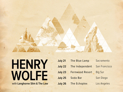 Henry Wolfe July Poster #4 grid photo proxima condensed triangle
