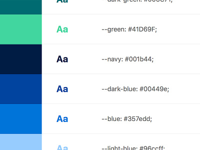 Color Palette colors css palette styleguide systems