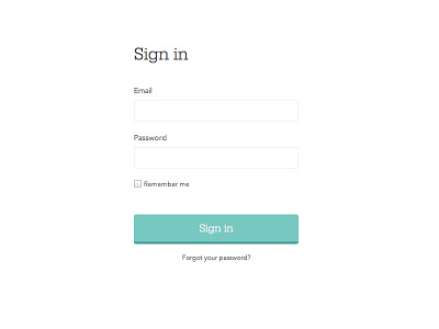 Sign In forms input sign in