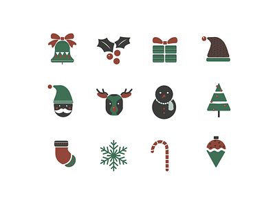 Icons of Christmas christmas design icons illustration illustrator presents santa vector