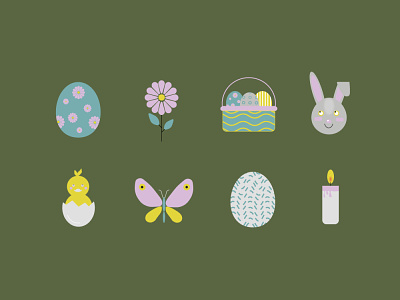 easter icons candle design easter bunny easter egg icon icon design icons illustrator spring vector