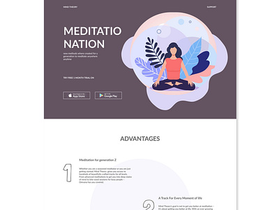 Challenge/ day 1/ meditation website design figma figma design graphic ui ux vector web website