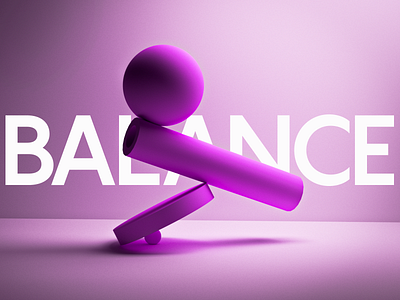 BALANCE 36daysoftype 3d 3d animation 3d art 3d artist 3d modeling 3d poster 3dposter 3ds max 3dsmax balance geometry grafic graphic design minimal shape shapes vray