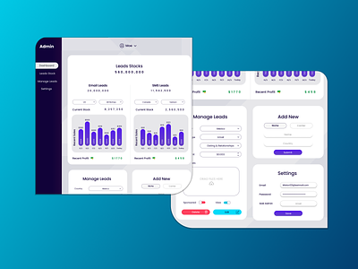 Admin Dashboard for Leads Gen accessible dashboard dashboard dashboard design dashboard inspiration modern dashboard simple dashboard ui ux web dashboard website dashboard inspiration