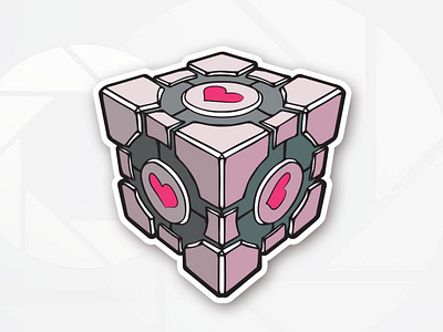 Companion Cube Web contest hologram portal sticker stickermule