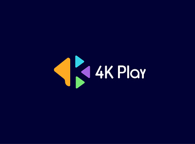 4K Play Logo 2022design 2022logo 2022trends 4klogo 4kplay logo logodeesign logodesign logos newlogo play logo