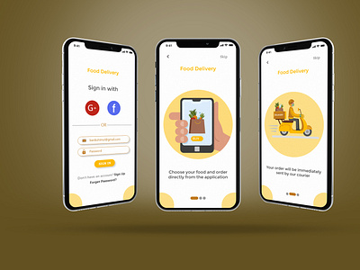 Food delivery Mobile App animation app design typography ui ux