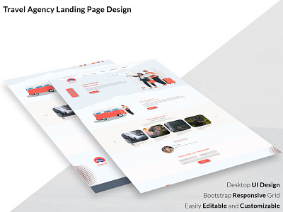 Travel Agency Landing page design app branding design letterhead 99designs logo typography ui ux web website
