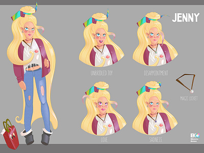 Project "Jenny", character design. animation design art character design concept art design digital illustration digital2d digitalart emotions illustration illustrator photoshop procreate storytelling