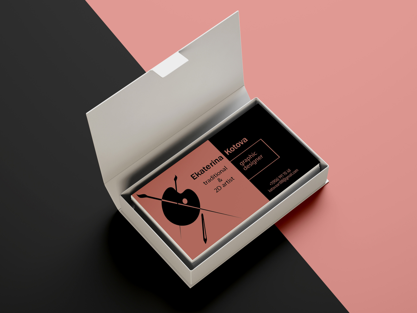 Design a personal business card. by Karandashik_designburo on Dribbble