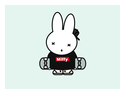 Sk8er Miffy bunny chuck taylor illustration skateboard supreme