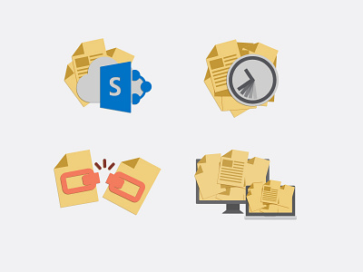 Web Icons Experiments document file flat icons illustration shadow sharepoint sharing site web