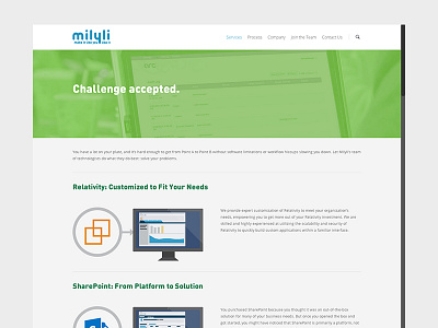 Milyli Services illustration layout page parallax responsive services site wordpress