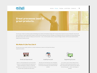 Milyli Process illustration layout page parallax process responsive site wordpress