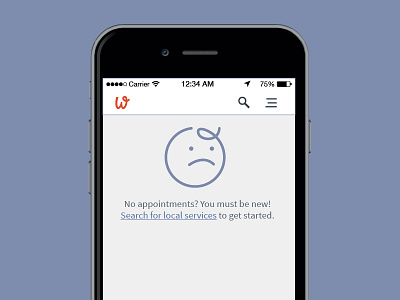 No Appointments? appointments empty illustration illustrator ios mobile sad services state
