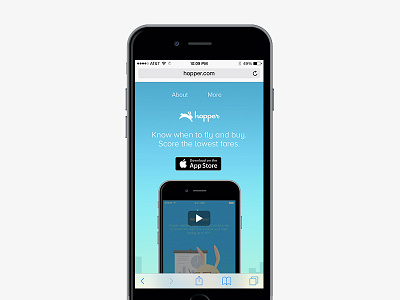 Hopper Dot Com on iOS flight hopper ios landing launch mobile web